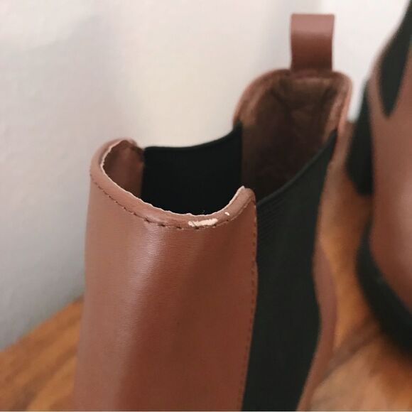 MIA Dru Chelsea Platform Boot Bootie Chunky Block Heel‎ Brown Black Size 11 - Picture 9 of 14